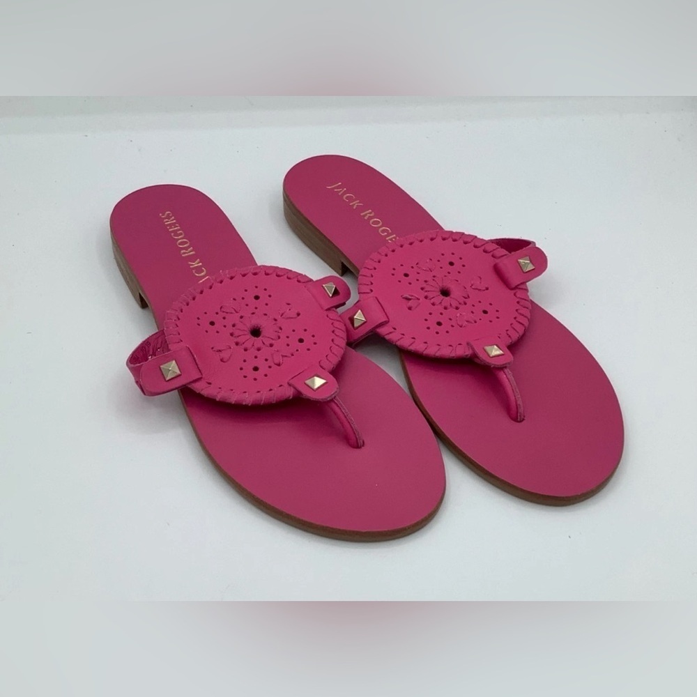 Jack Rogers Leather Fuchsia Sandals